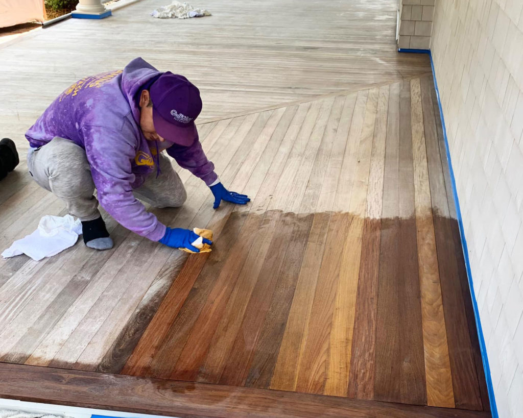 Wood Deck Staining Process