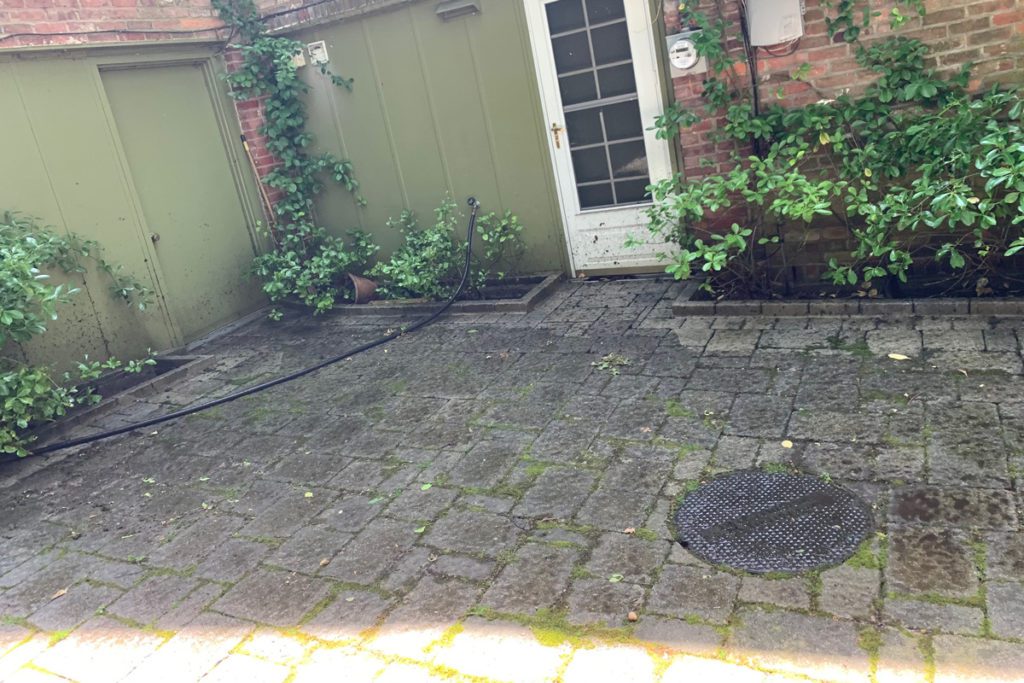 Dirty Pavers Before Cleaning