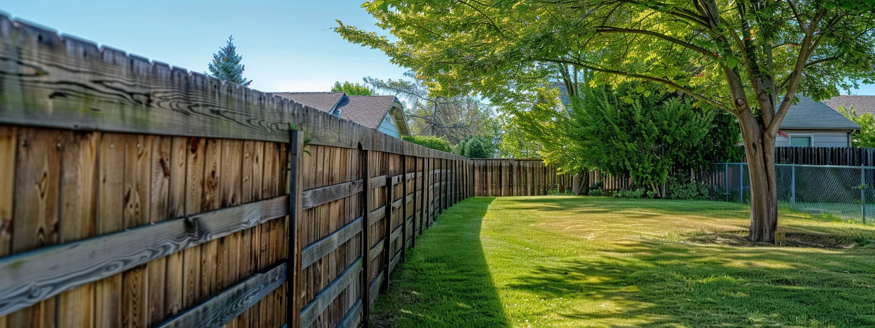 a pristine, freshly cleaned wooden fence stands tall in an immaculate suburban yard, highlighting enhanced curb appeal and inviting admiration from passersby against a backdrop of a well-maintained home.