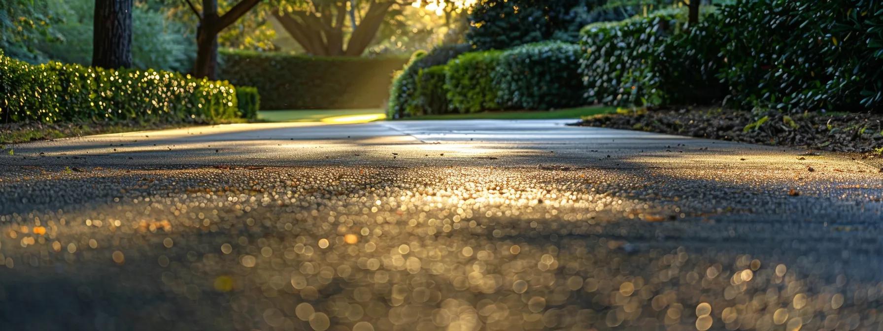 a professionally maintained driveway, glistening under soft artificial lighting, showcases the contrast between clean, preserved surfaces and an adjacent area suffering from neglect, highlighting the financial benefits of regular cleaning and preventative maintenance. a professionally maintained driveway, glistening under soft artificial lighting, showcases the contrast between clean, preserved surfaces and an adjacent area suffering from neglect, highlighting the financial benefits of regular cleaning and preventative maintenance.
