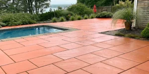 Clean pool deck after pool deck cleaning on Long Island