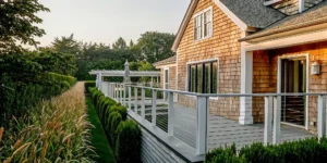 Restored cedar siding of a luxury Hamptons home