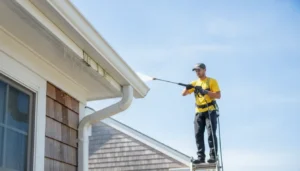 How to remove tiger stripes from gutters with low-pressure brightening